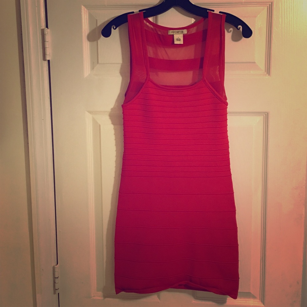 Arden B Red mesh dress